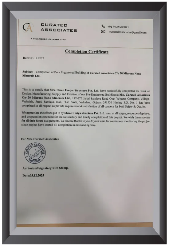 Quality certificate